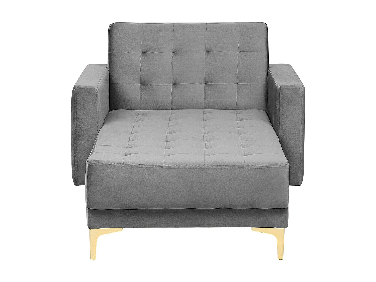 Chaise longue ABERDEEN Fluweel Grijs