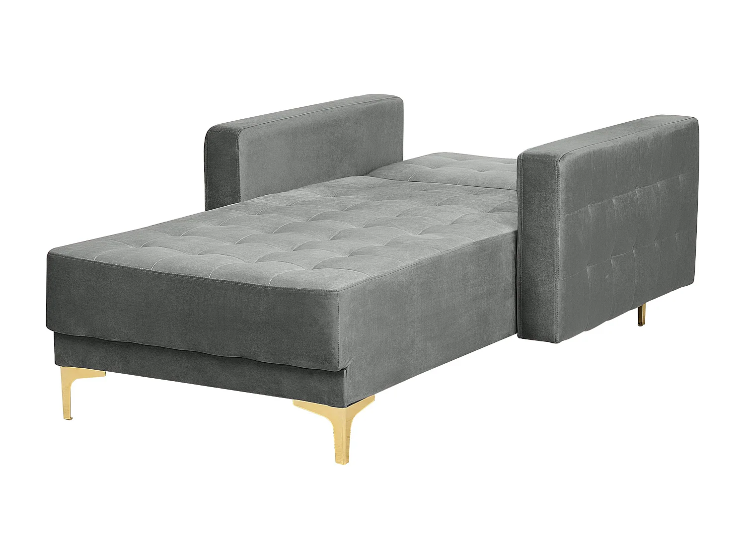 Chaise longue ABERDEEN Fluweel Grijs