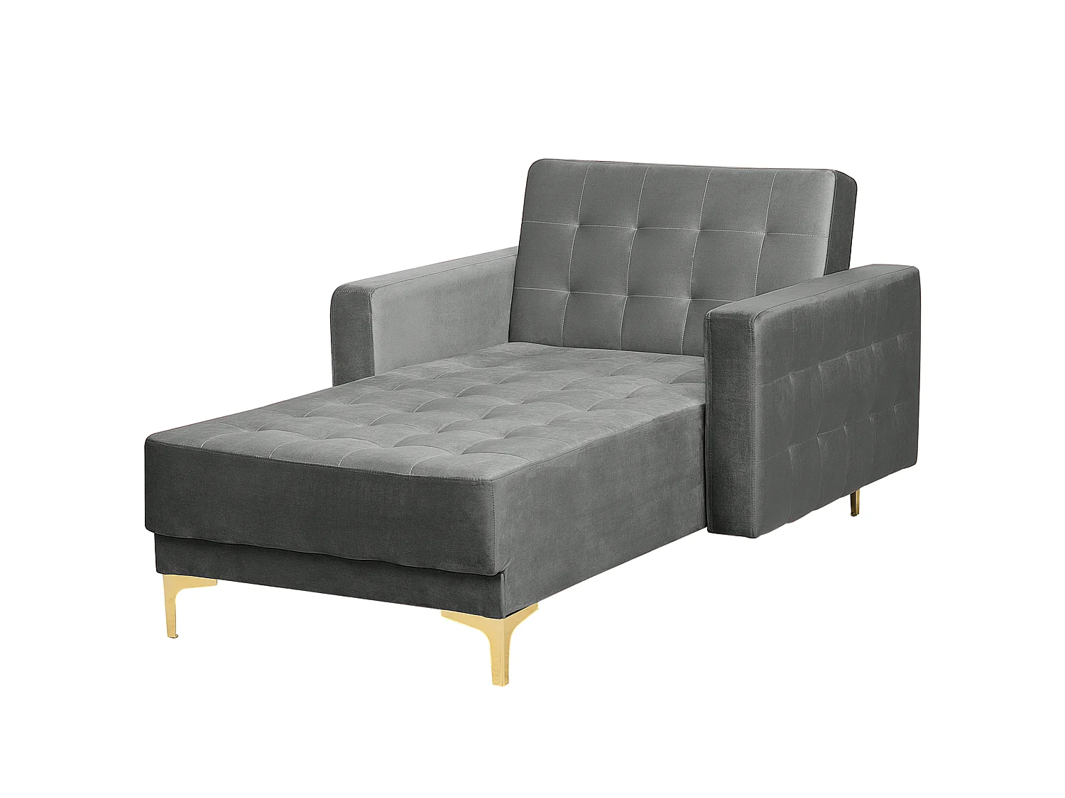 Chaise longue ABERDEEN Velours Gris