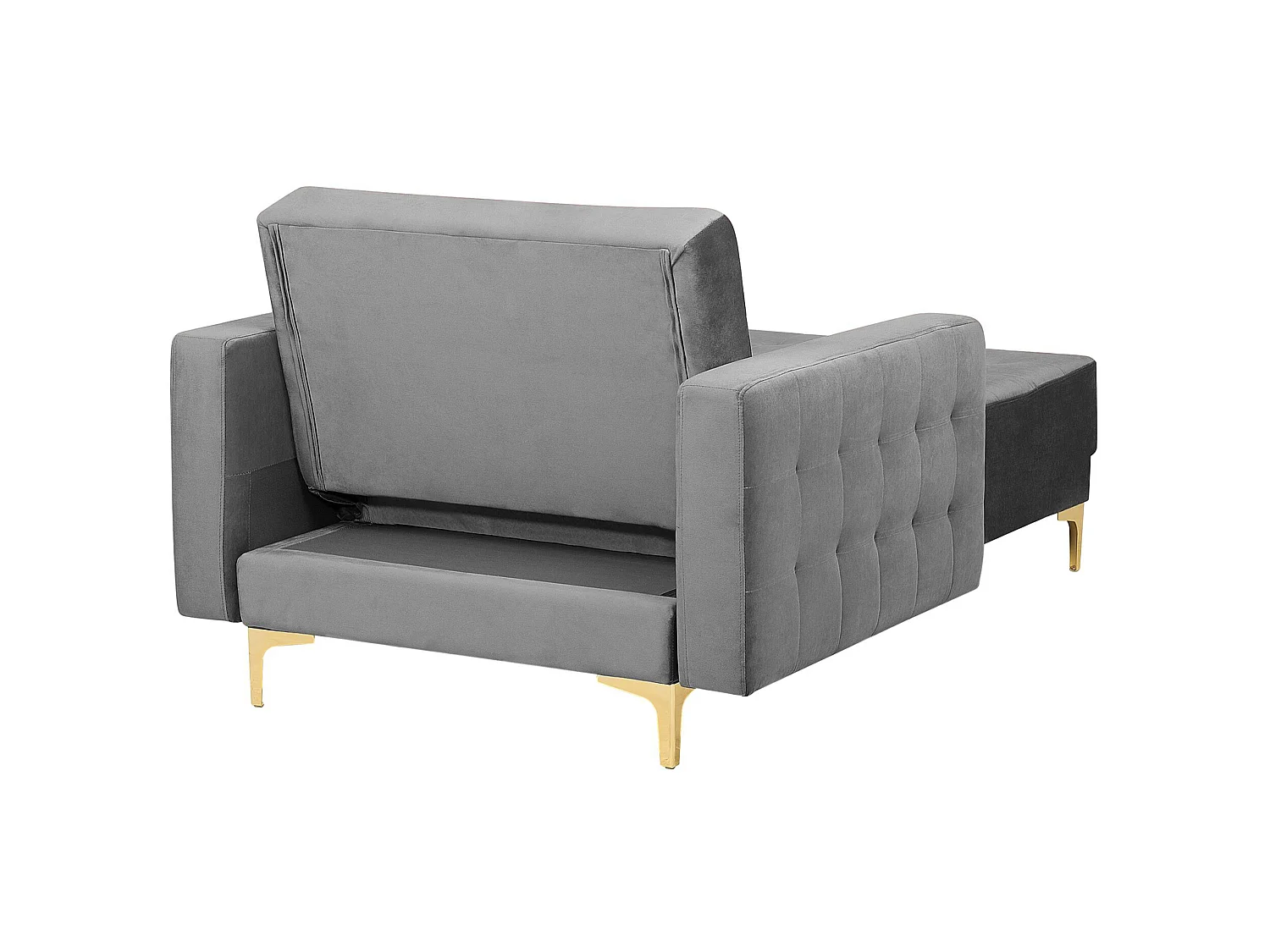 Chaise longue ABERDEEN Velours Gris