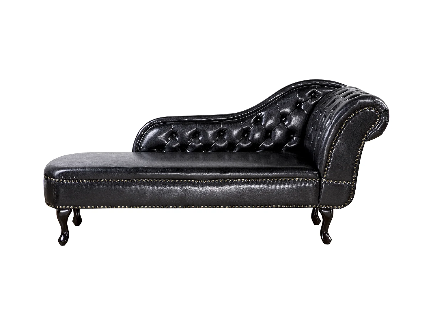 Rechtszijdige chaise longue NIMES Kunstleer Zwart