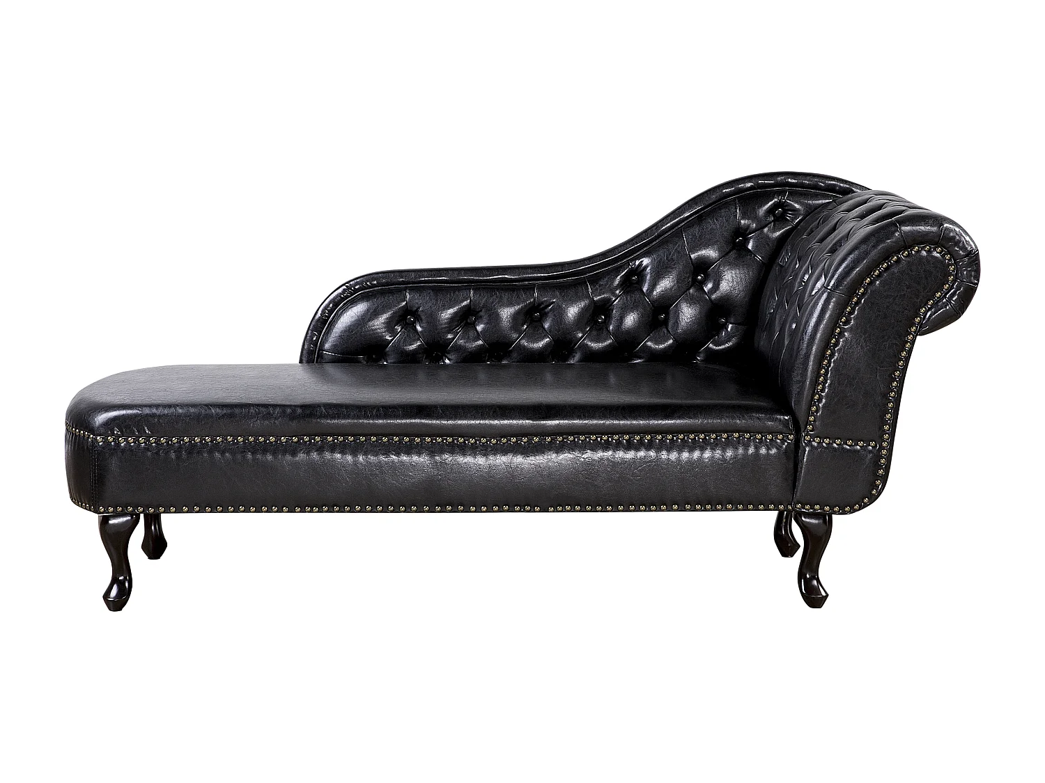Chaise longue côté droit NIMES Cuir PU Noir