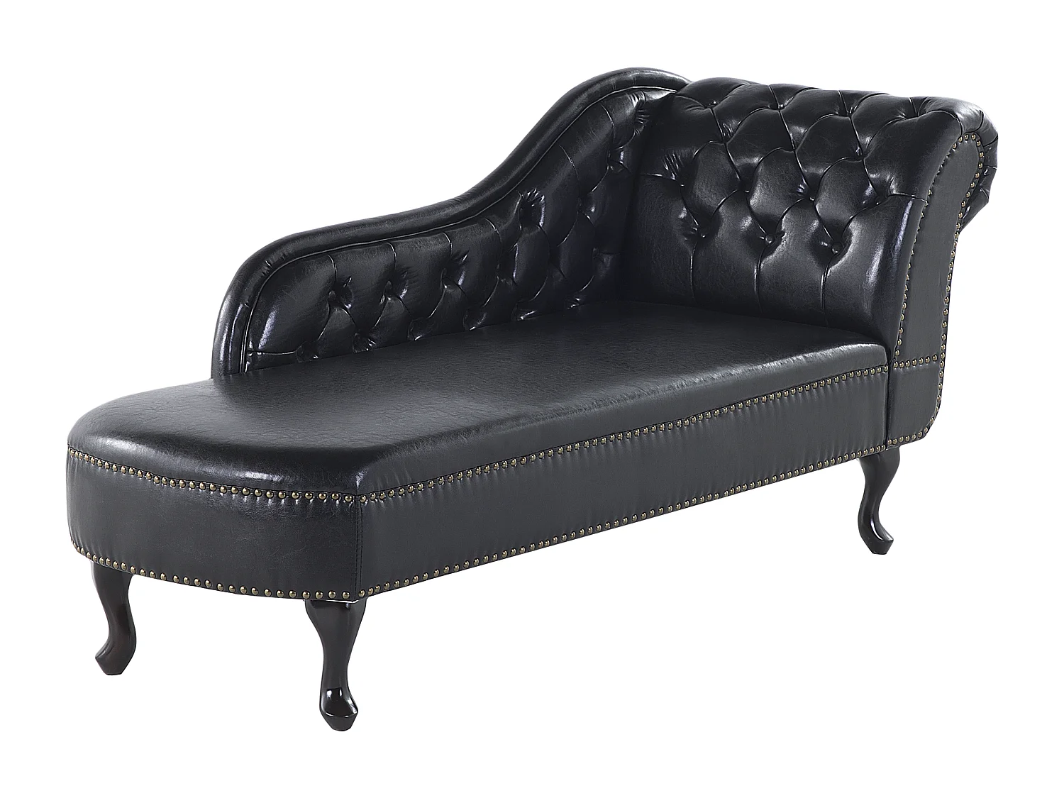 Chaise longue côté droit NIMES Cuir PU Noir