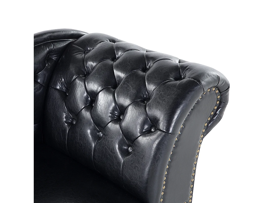 Chaise longue côté droit NIMES Cuir PU Noir