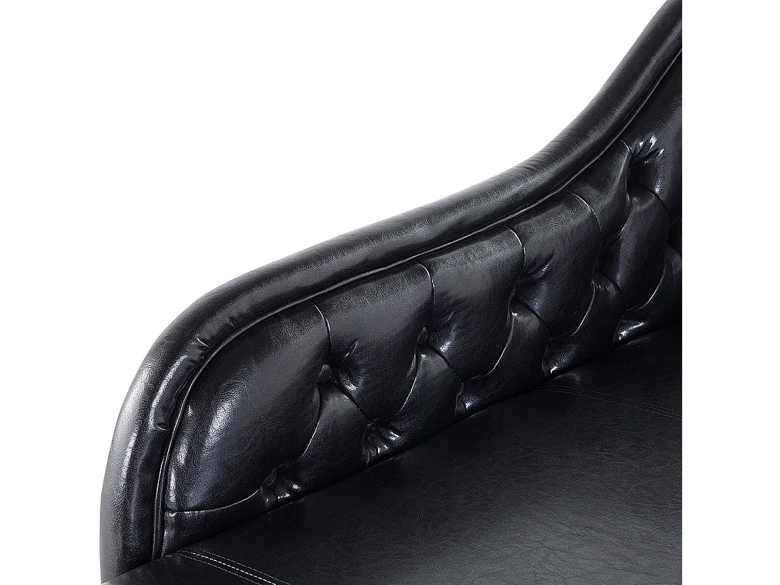 Chaise longue côté droit NIMES Cuir PU Noir