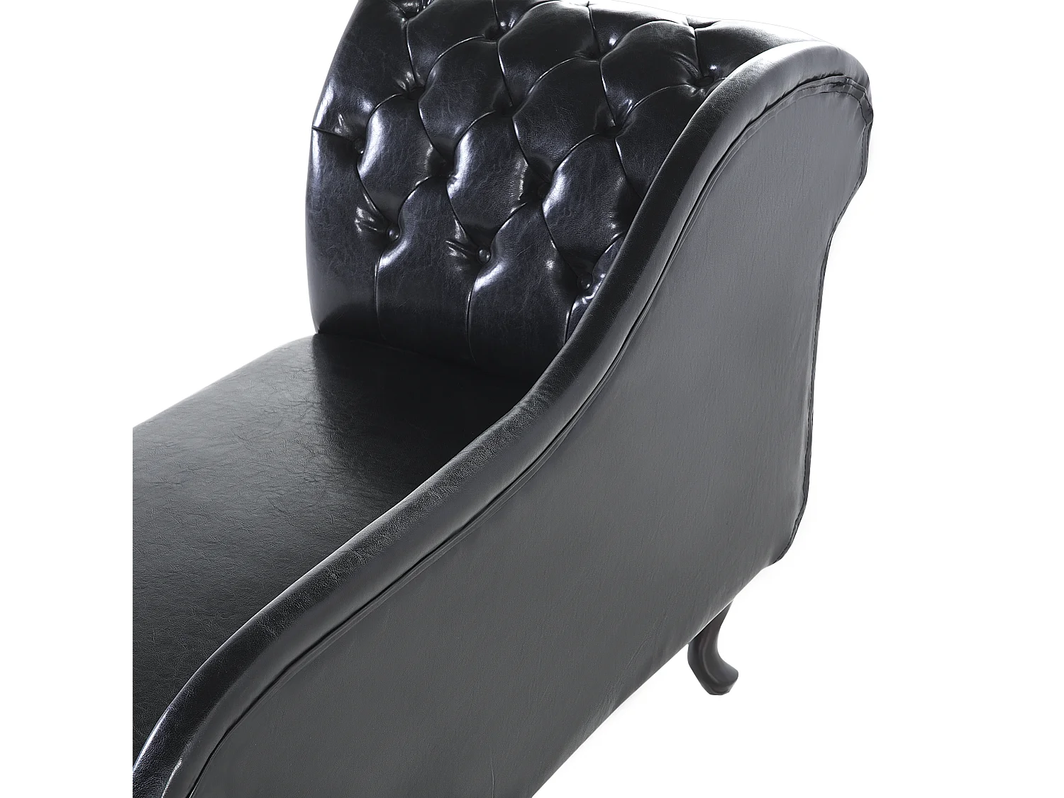 Rechtszijdige chaise longue NIMES Kunstleer Zwart
