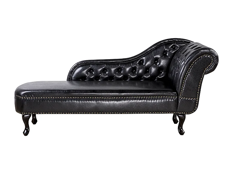 Klassische Ré­ca­mi­e­re im Chesterfield Style rechtsseitig schwarz Nimes