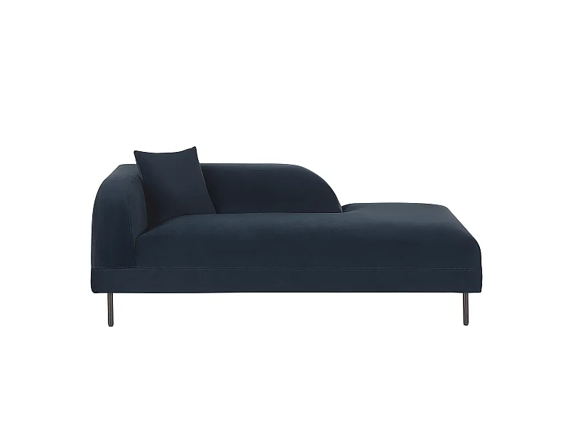 Chaise longue izquierdo LE CRAU Terciopelo Azul oscuro