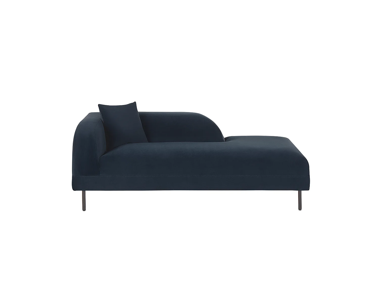 Chaise longue côté droite LE CRAU Velours Bleu foncé
