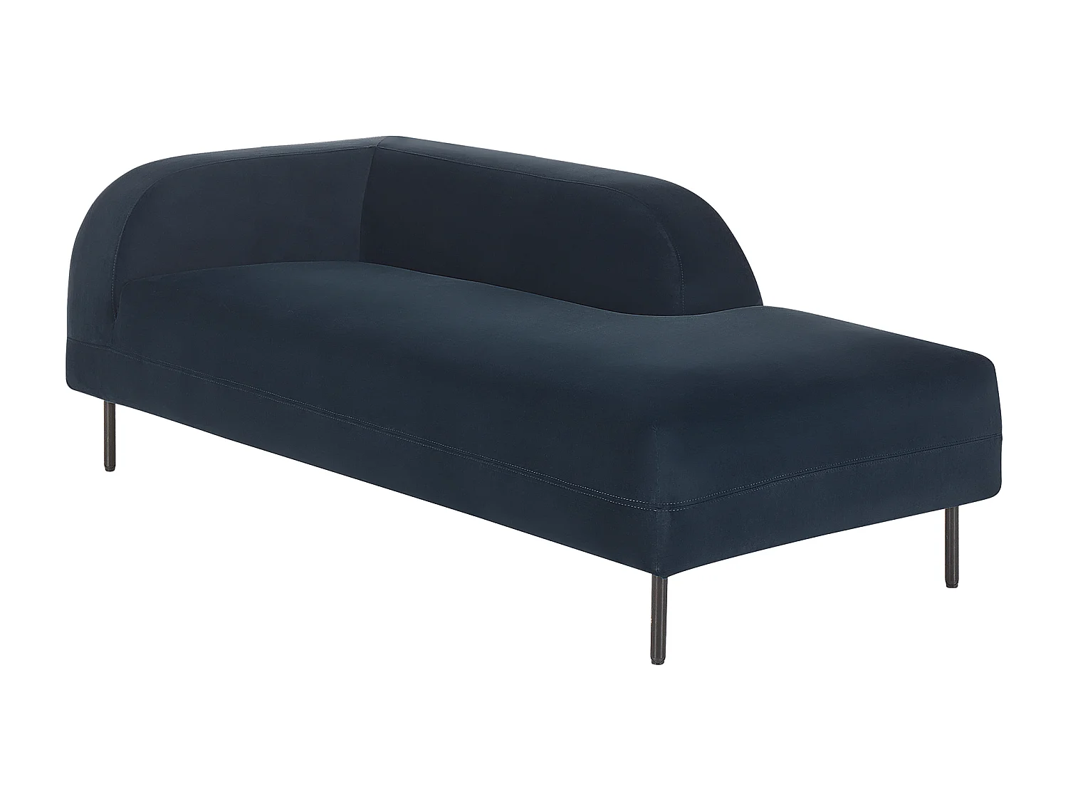 Chaise longue versione sinistra LE CRAU Velluto Blu scuro