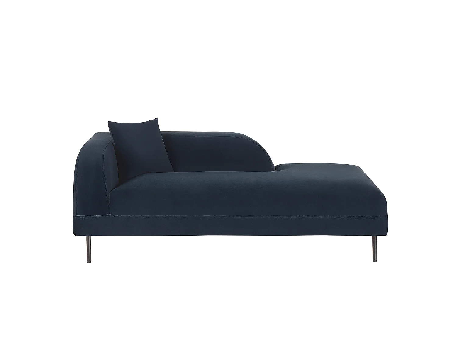 Linkszijdige chaise longue LE CRAU Fluweel Donkerblauw