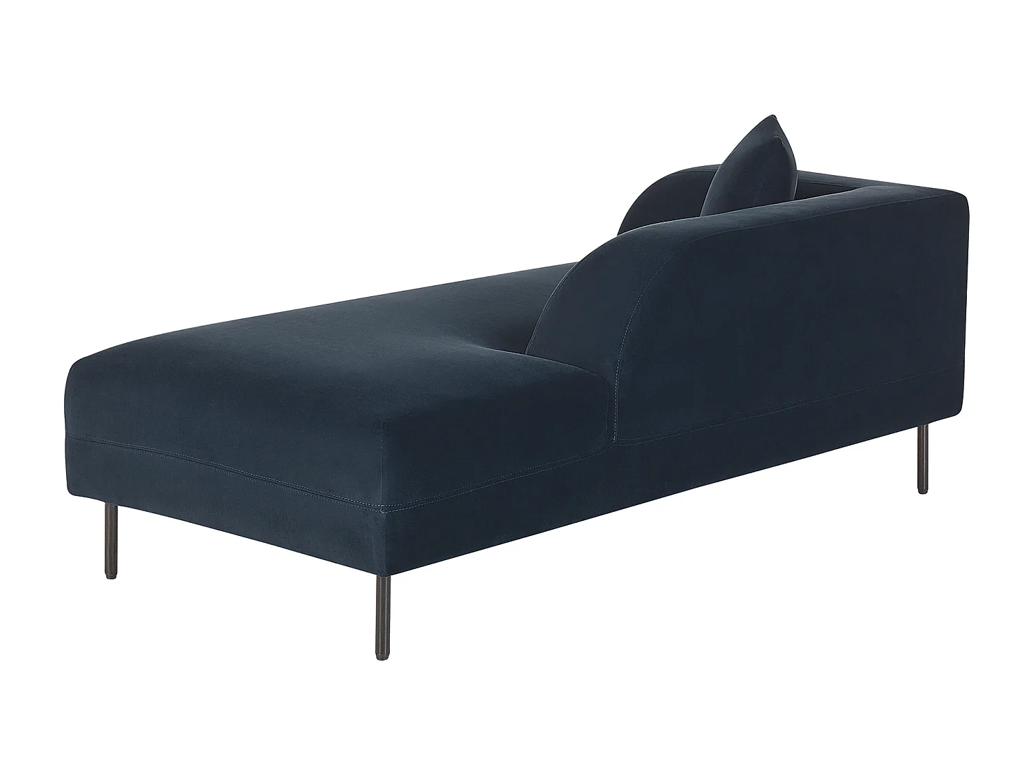 Linkszijdige chaise longue LE CRAU Fluweel Donkerblauw