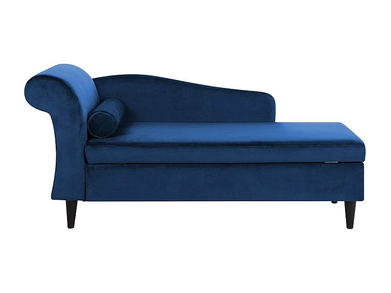Chaise longue izquierdo LUIRO Terciopelo Azul marino con almacenaje
