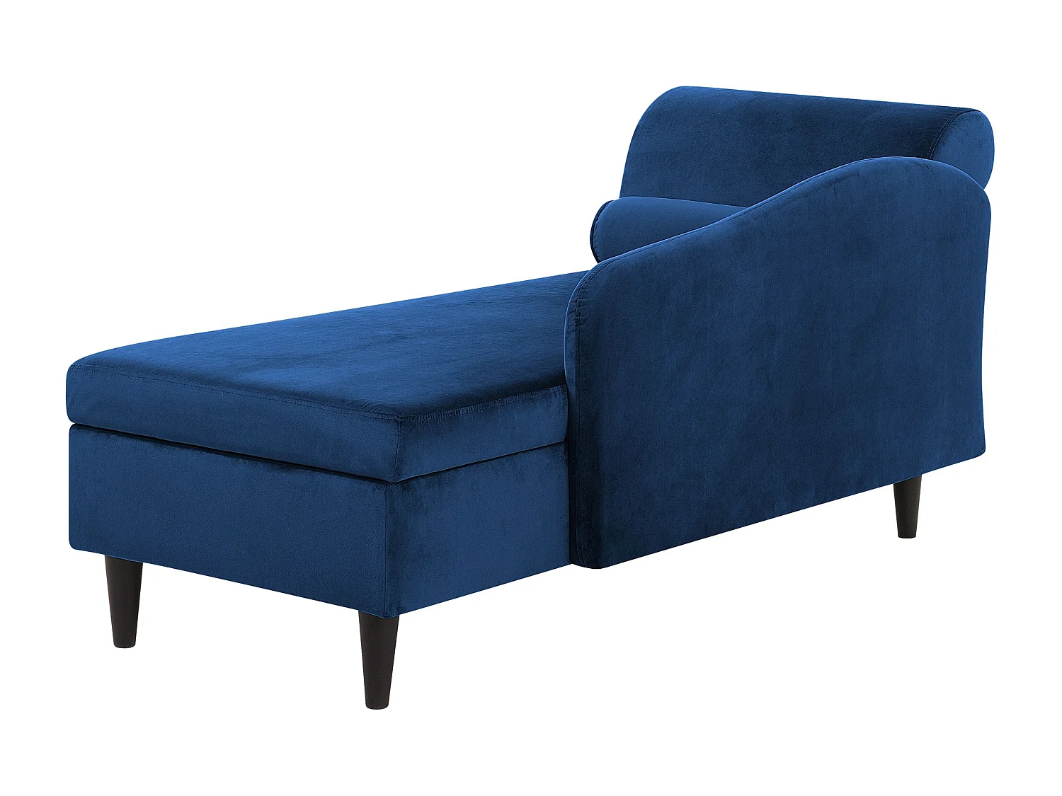 Chaise longue côté gauche LUIRO Velours Bleu marine avec rangement