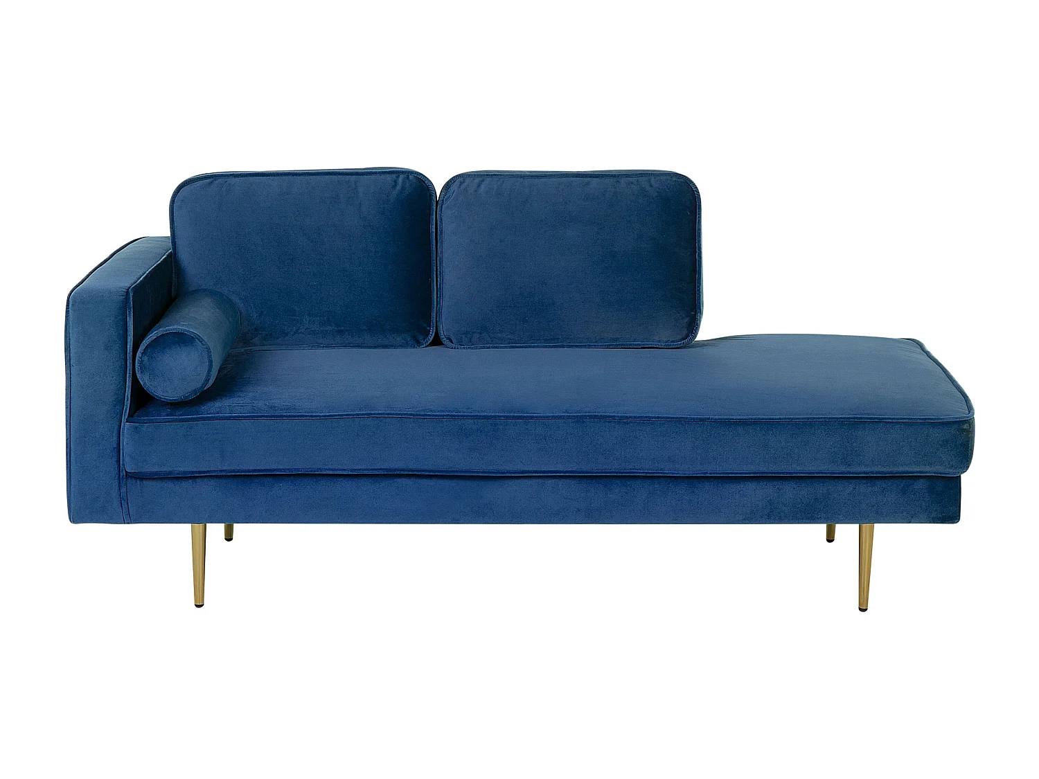 Chaise longue versione sinistra MIRAMAS Velluto Blu marino