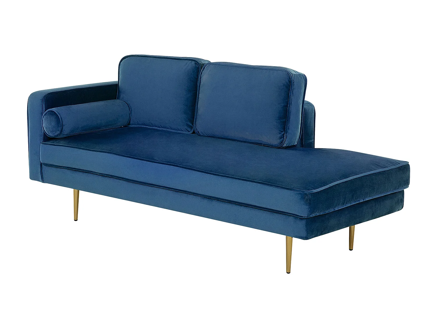 Chaise longue versione sinistra MIRAMAS Velluto Blu marino
