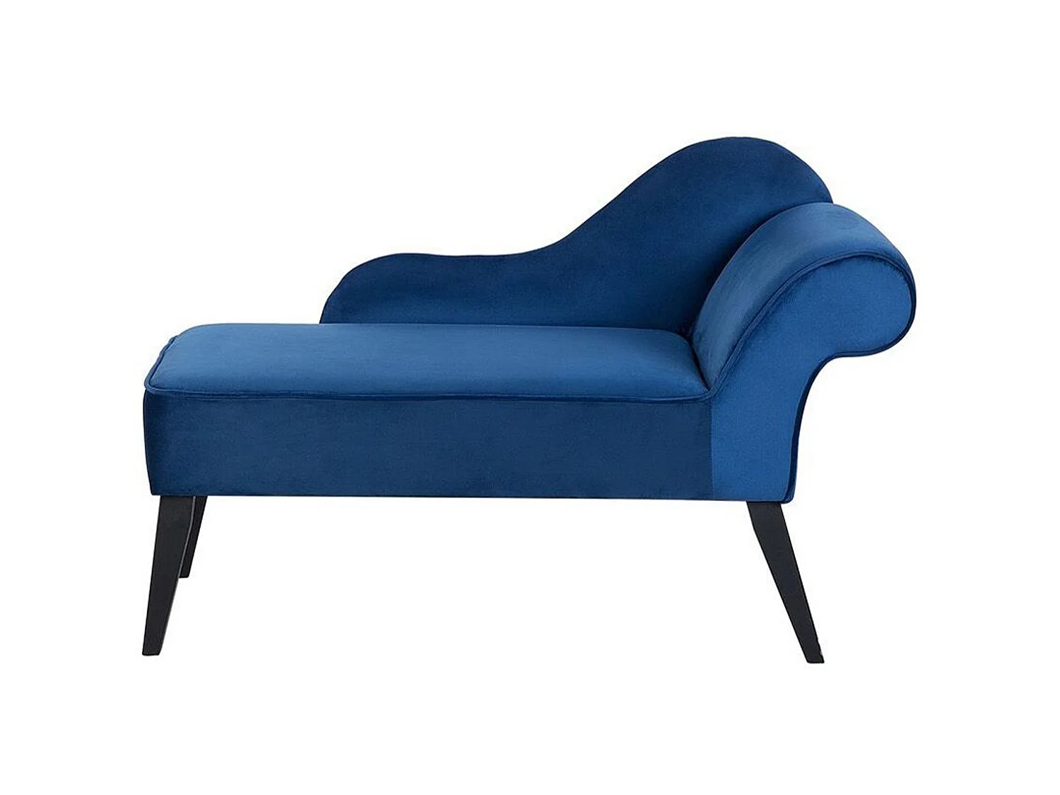 Rechtszijdige chaise longue BIARRITZ Fluweel Marineblauw