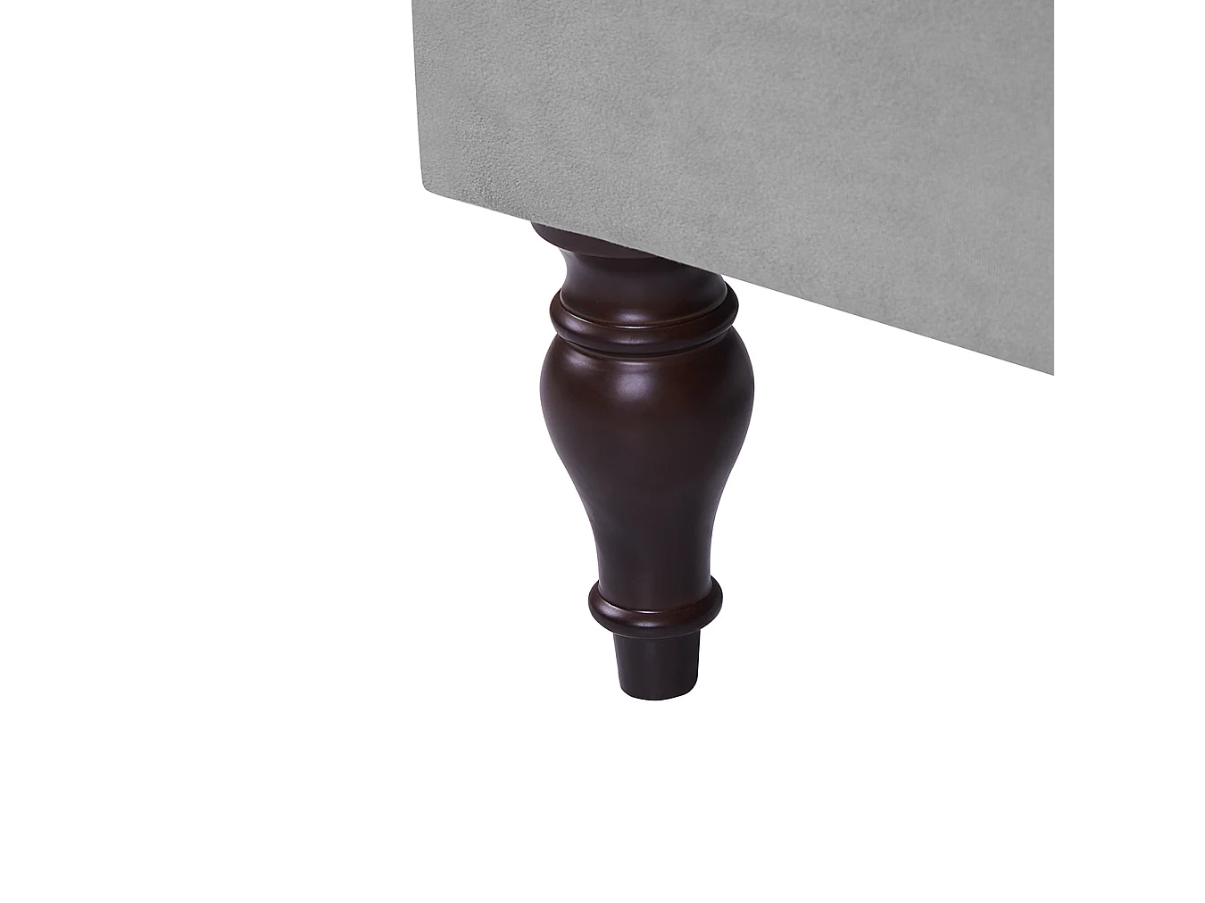 Szezlong prawostronny PESSAC Welur Jasnoszary ze schowkiem