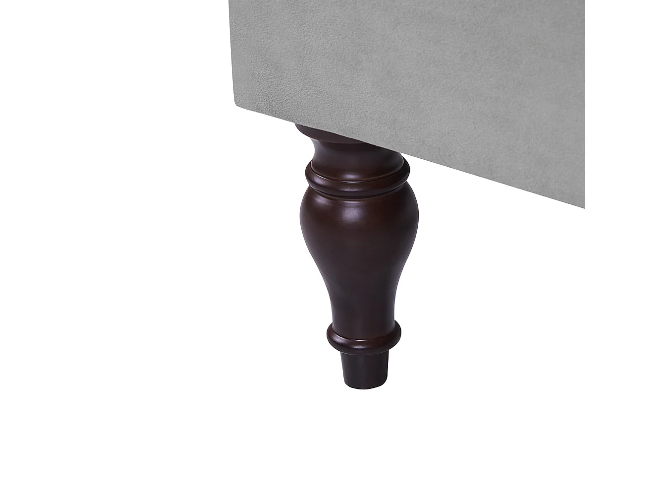 Chaise longue côté droit PESSAC Velours Gris clair avec rangement