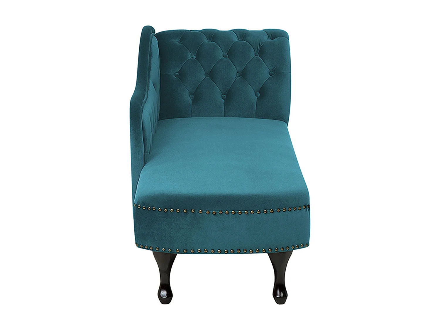 Chaise longue côté droit NIMES Velours Bleu paon