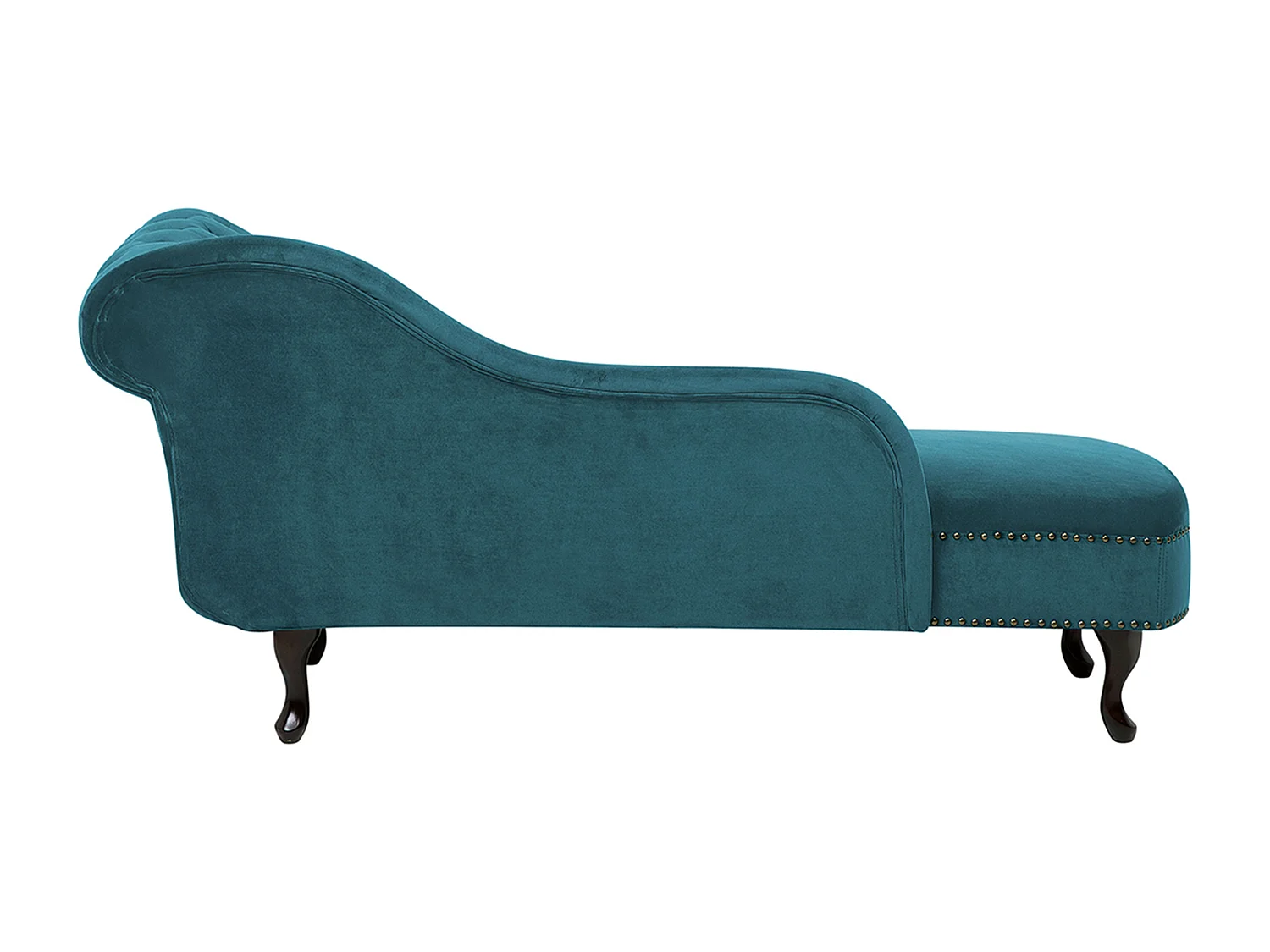 Rechtszijdige chaise longue NIMES Fluweel Blauwgroen