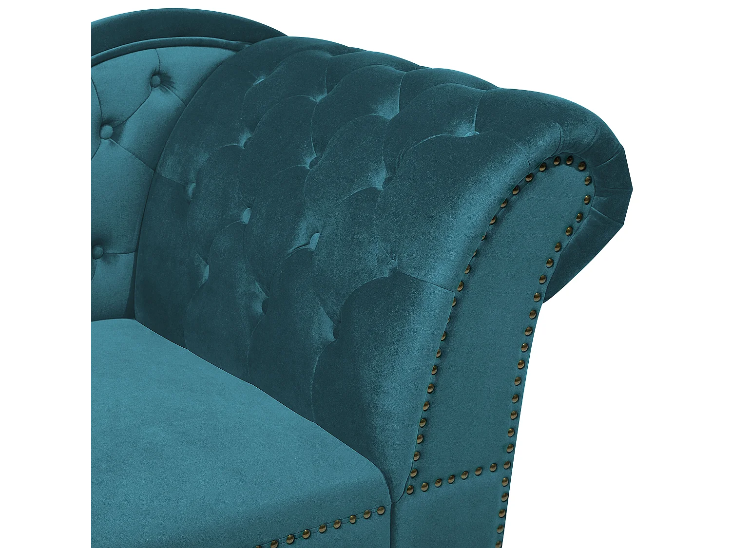 Rechtszijdige chaise longue NIMES Fluweel Blauwgroen