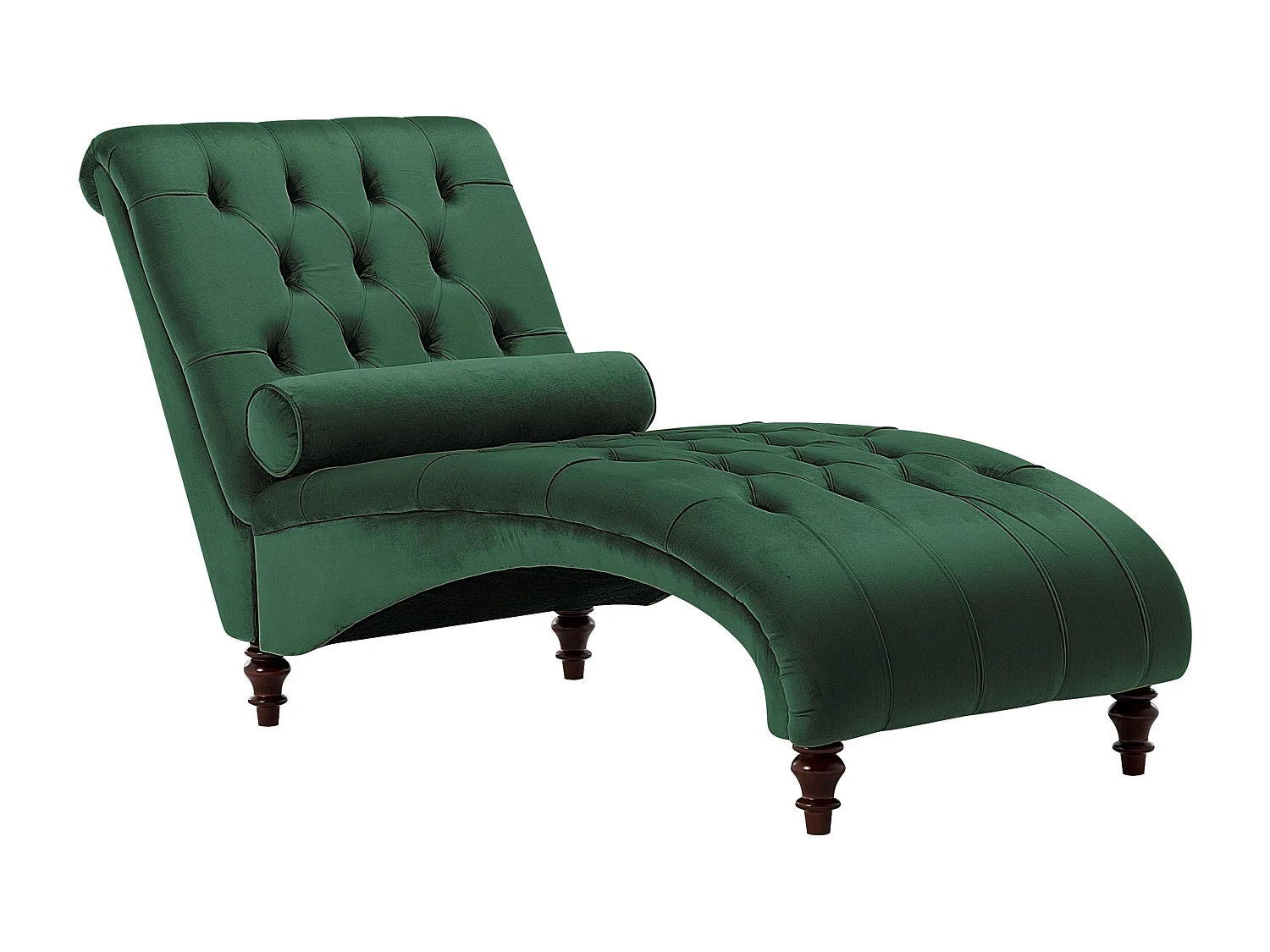 Chaise longue fluweel donkergroen MURET
