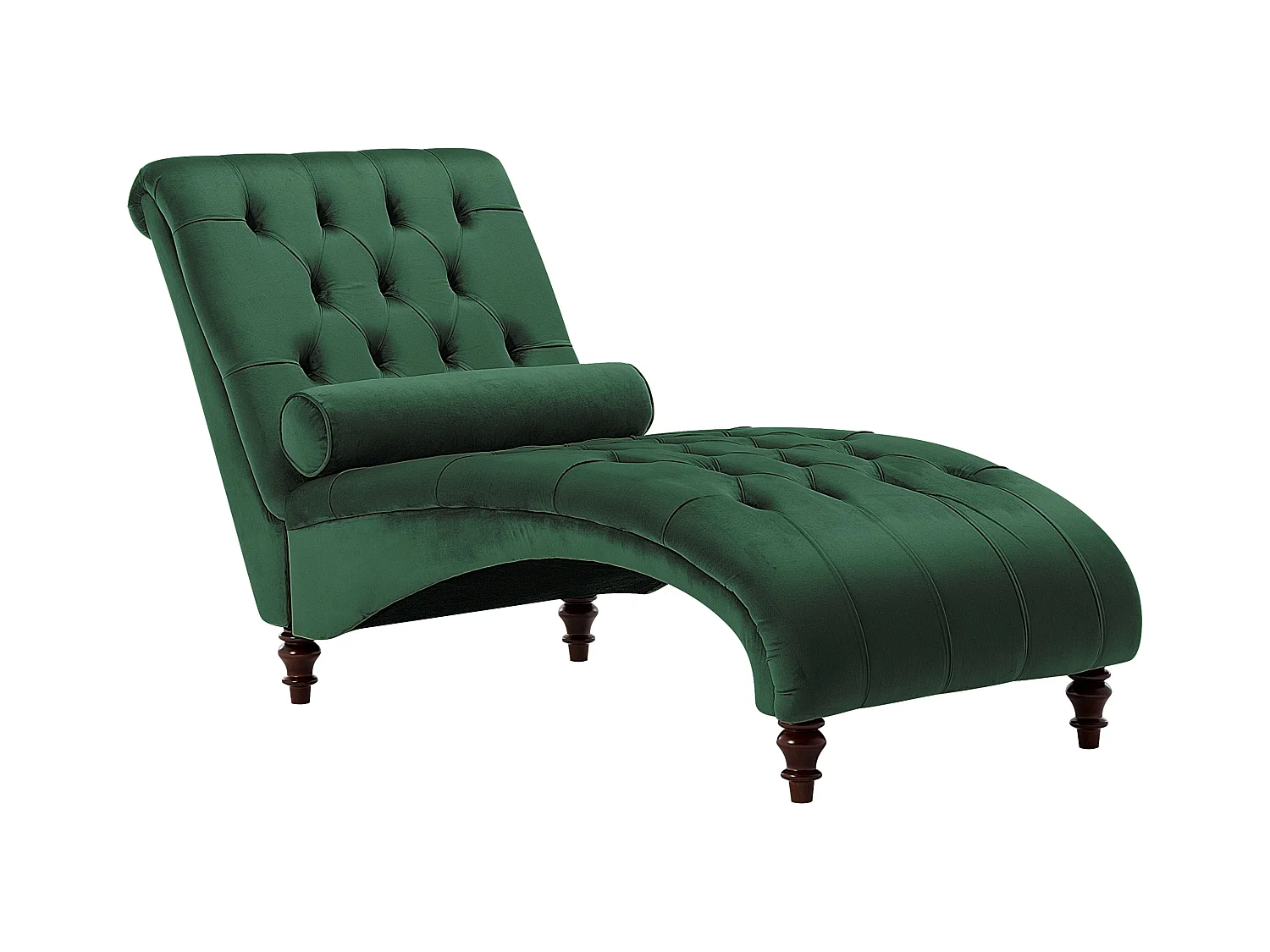 Chaise longue fluweel donkergroen MURET