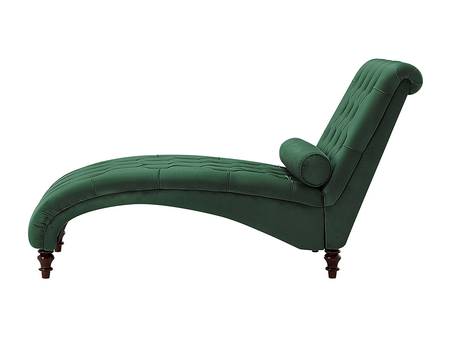 Chaise longue in velluto color verde scuro MURET