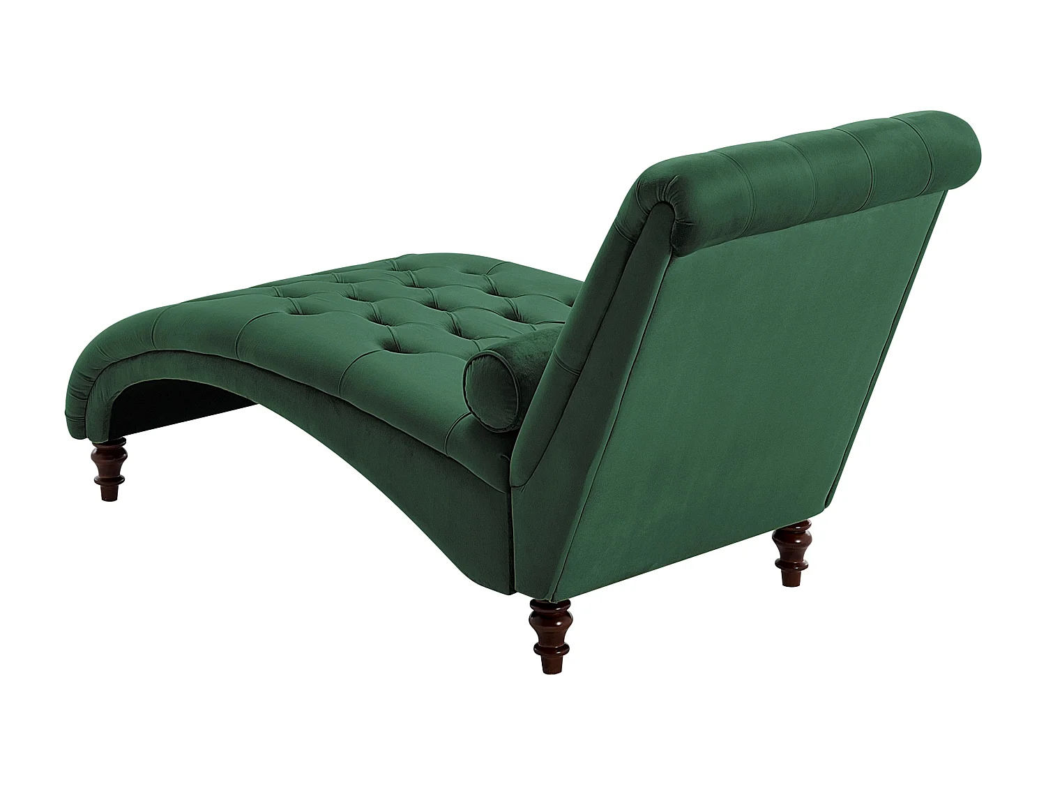 Chaise longue in velluto color verde scuro MURET