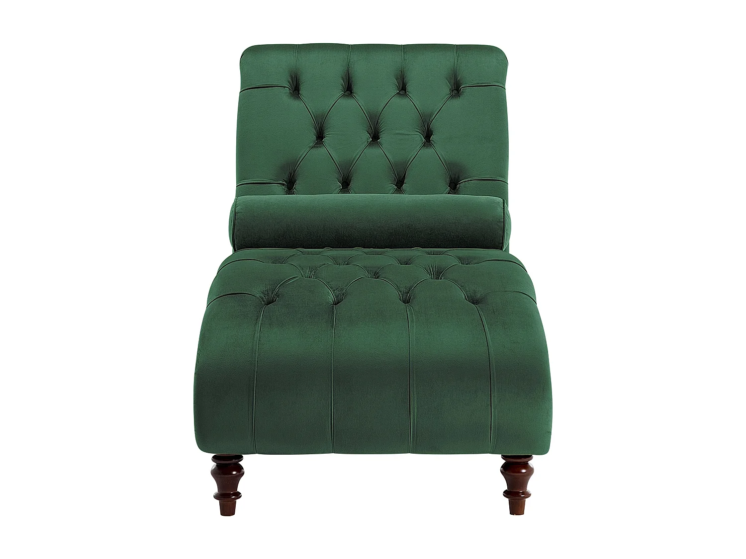 Chaise longue in velluto color verde scuro MURET