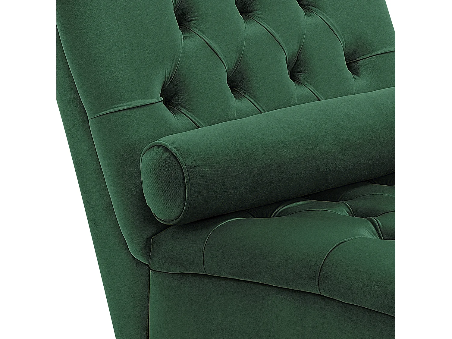 Chaise longue in velluto color verde scuro MURET