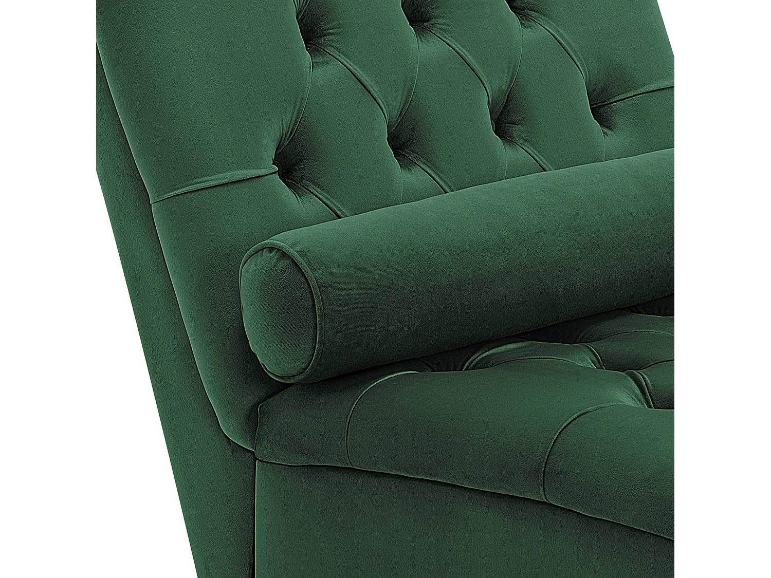 Chaise longue en velours vert foncé MURET