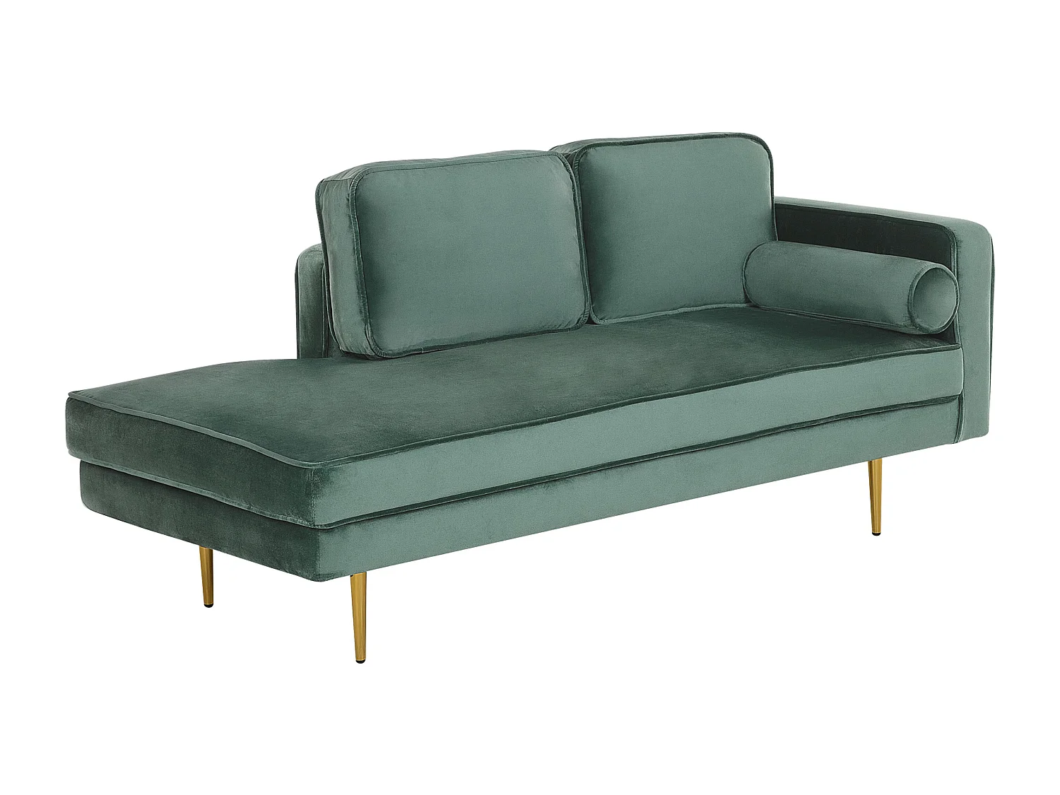 Chaise longue à direita MIRAMAS Veludo Verde menta