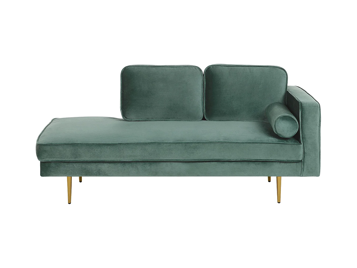 Chaise longue côté droit MIRAMAS Velours Vert menthe