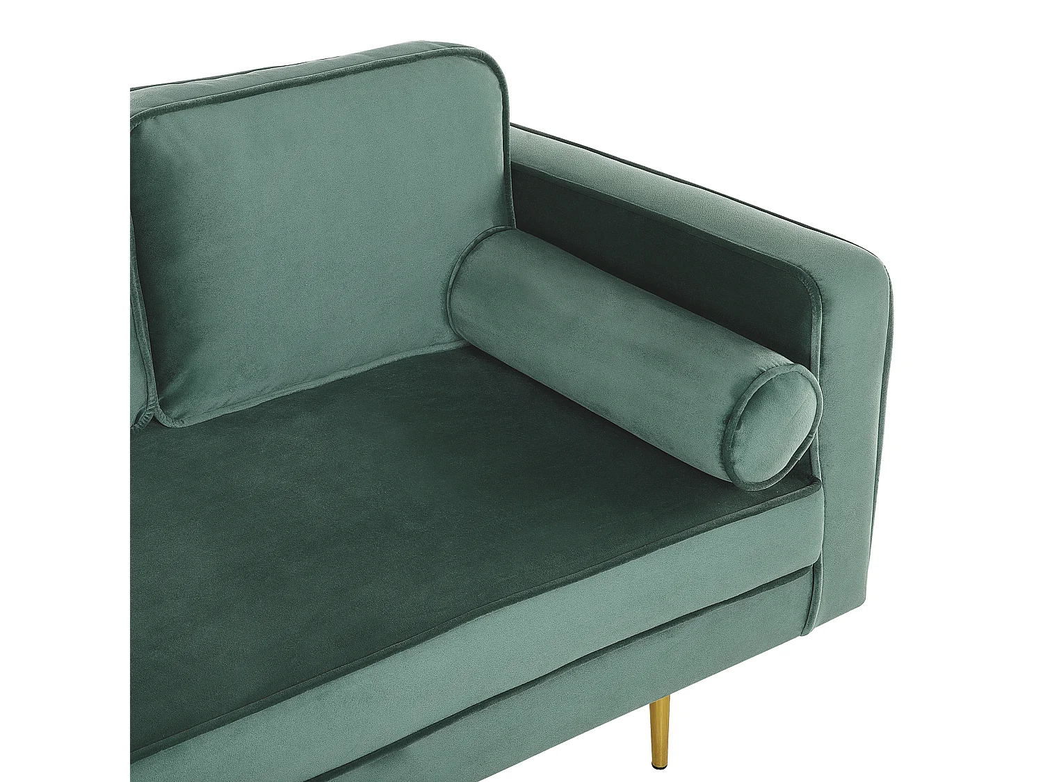 Rechtszijdige chaise longue MIRAMAS Fluweel Mintgroen