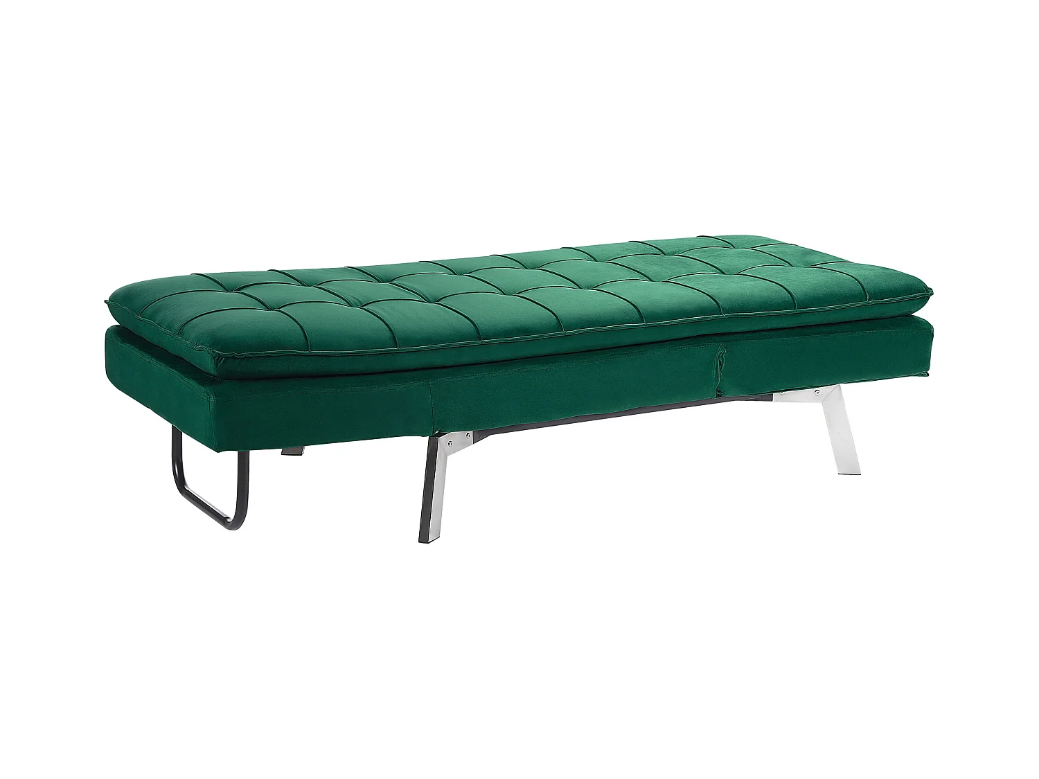 Chaise longue LOIRET Fluweel Smaragdgroen