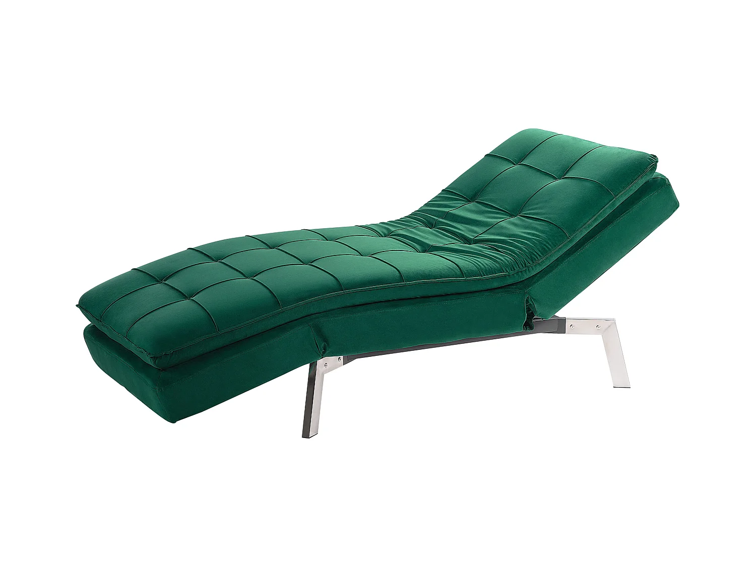 Chaise longue LOIRET Fluweel Smaragdgroen
