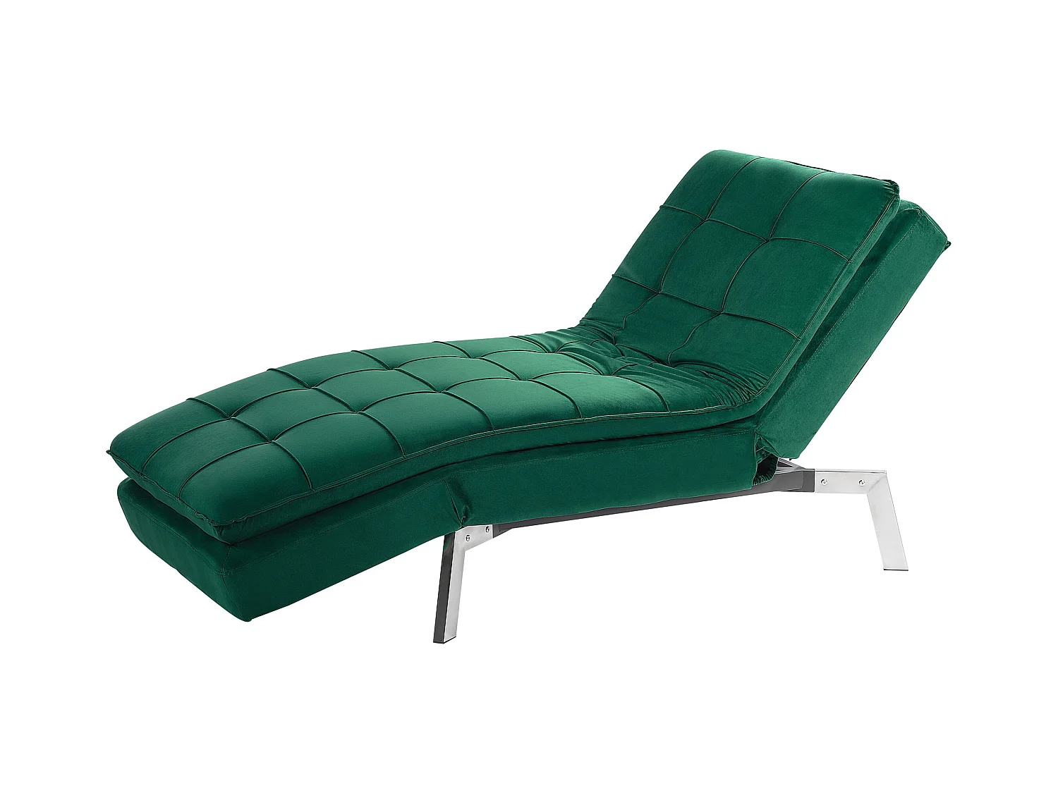 Chaise longue LOIRET Fluweel Smaragdgroen