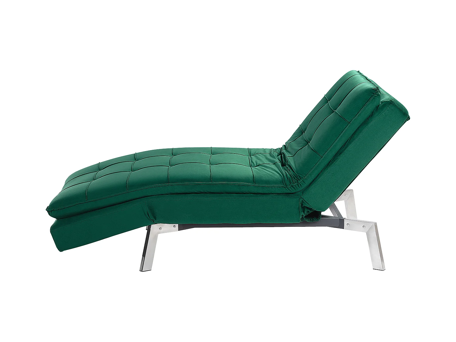 Chaise longue LOIRET Fluweel Smaragdgroen