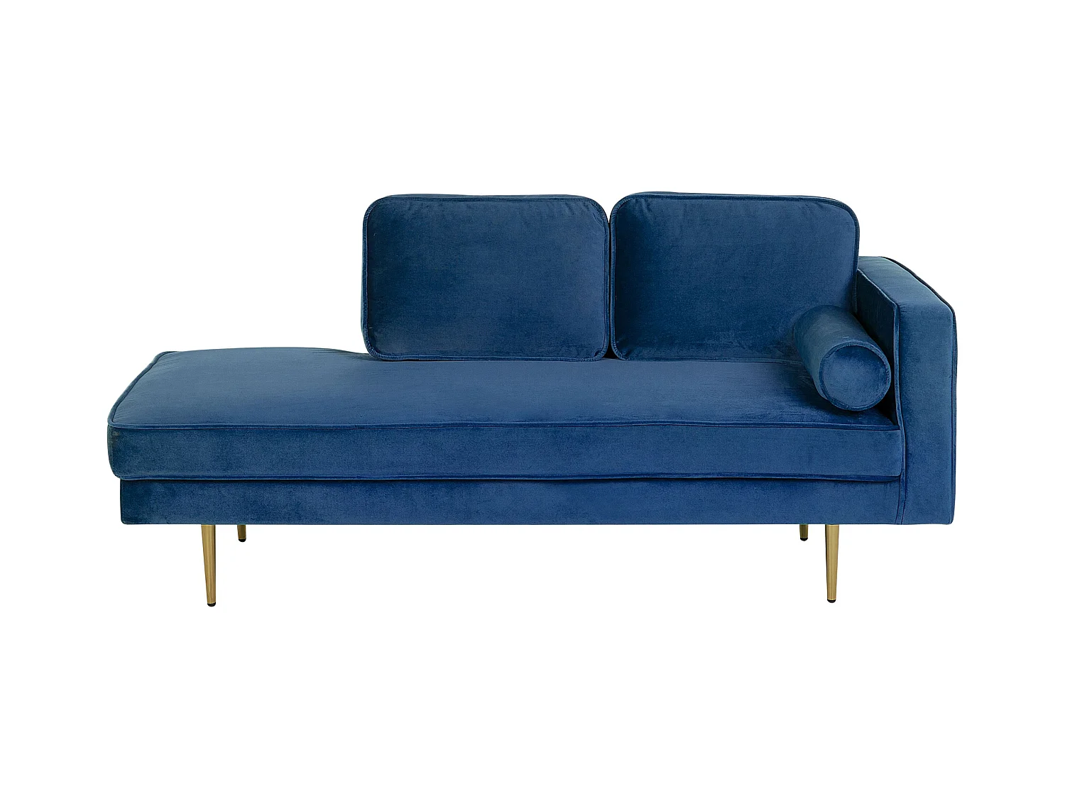 Chaise longue côté droit MIRAMAS Velours Bleu marine