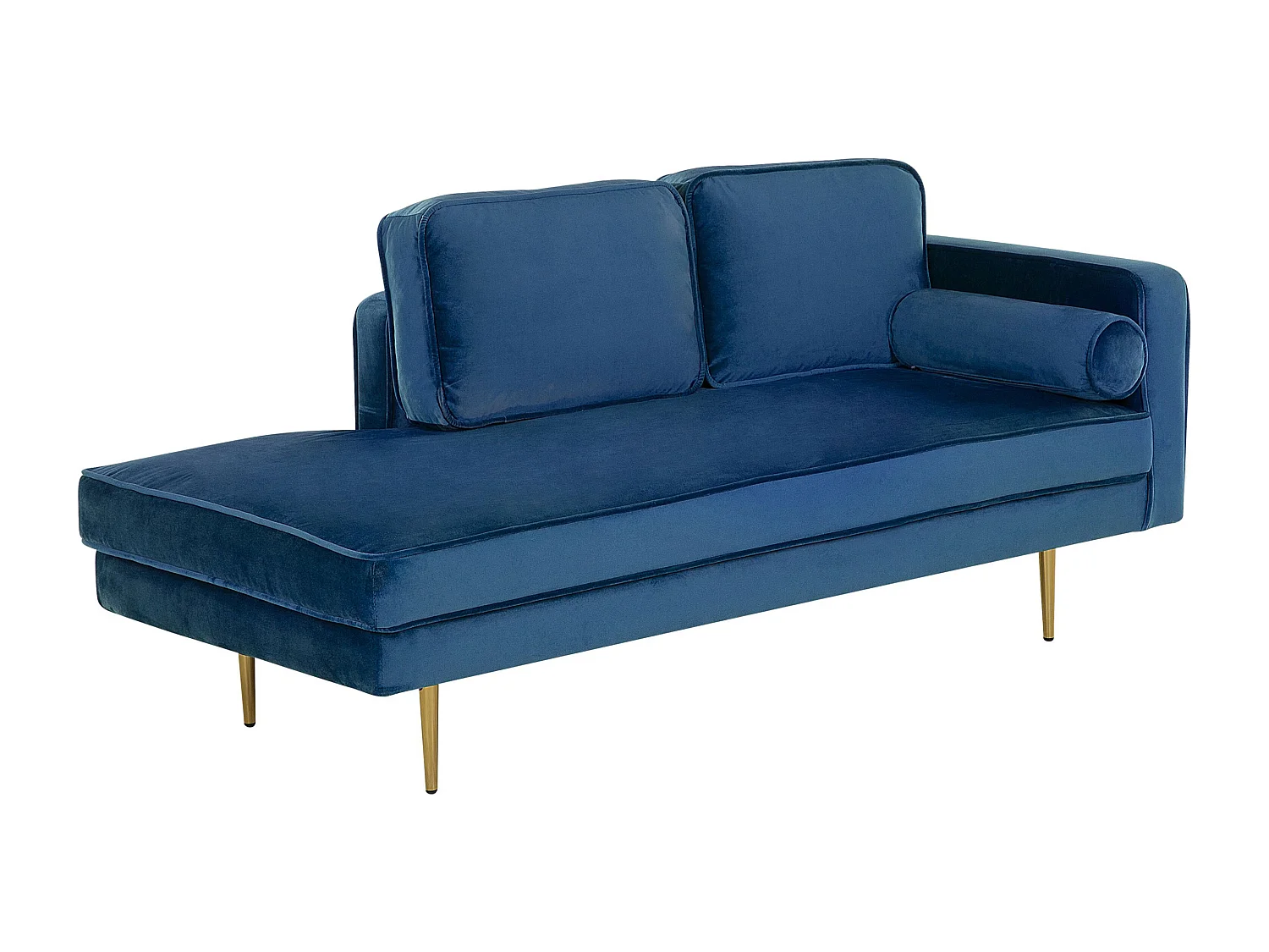 Chaise longue versione destra MIRAMAS Velluto Blu marino