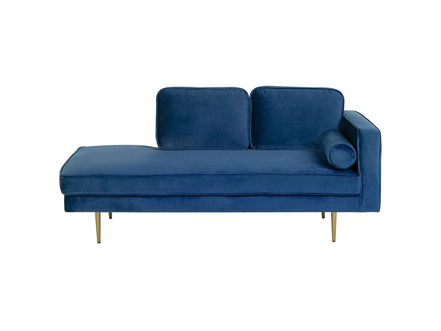 Right-Hand Chaise Longue MIRAMAS Velvet Navy Blue