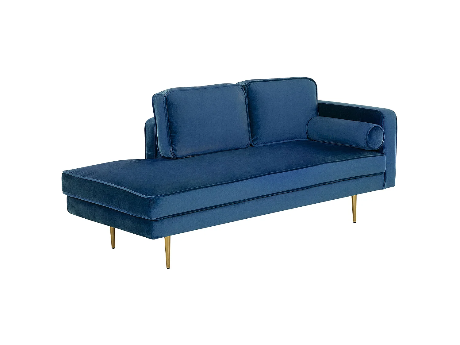 Right-Hand Chaise Longue MIRAMAS Velvet Navy Blue