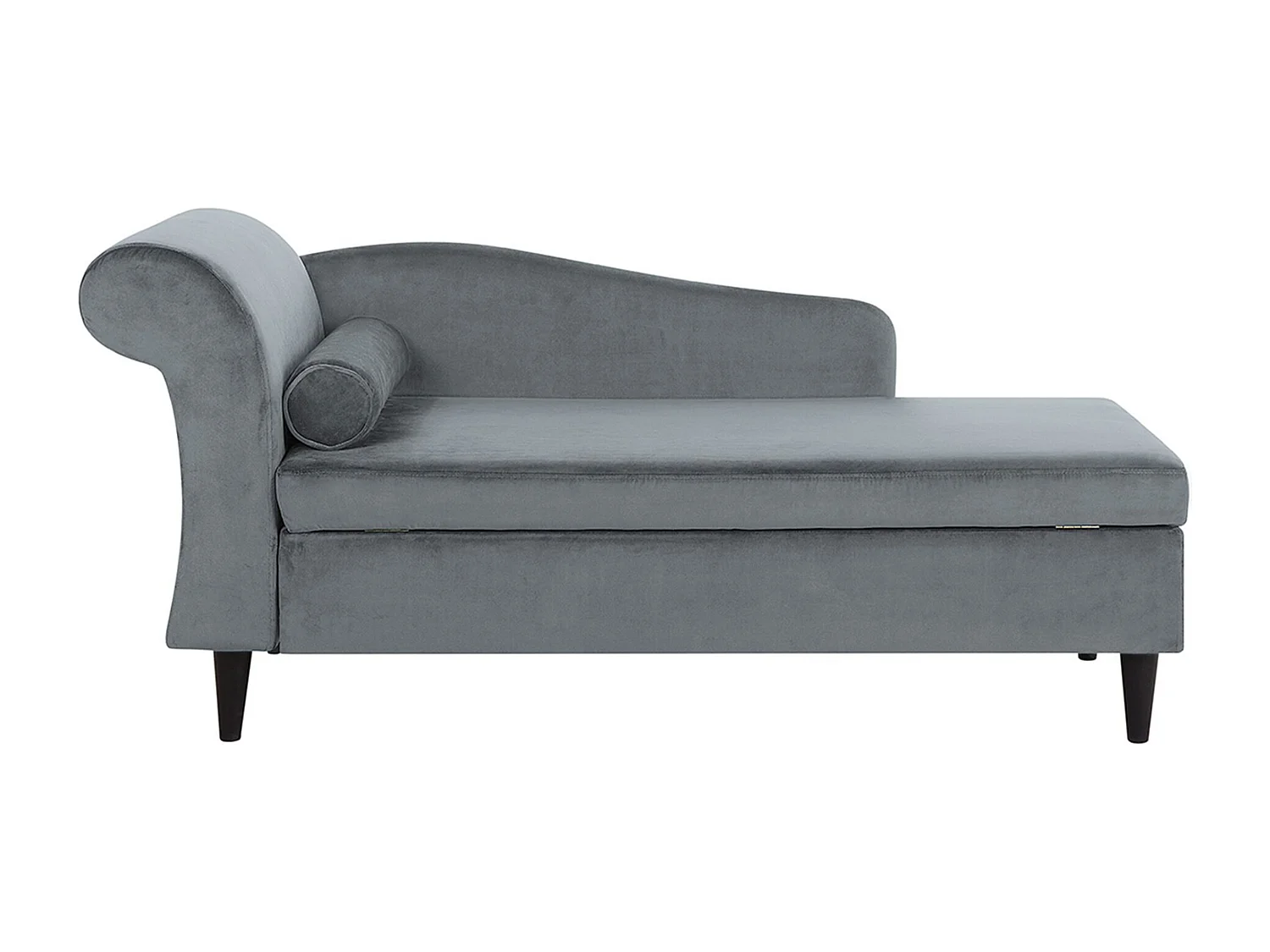 Chaise longue fluweel lichtgrijs linkszijdig LUIRO
