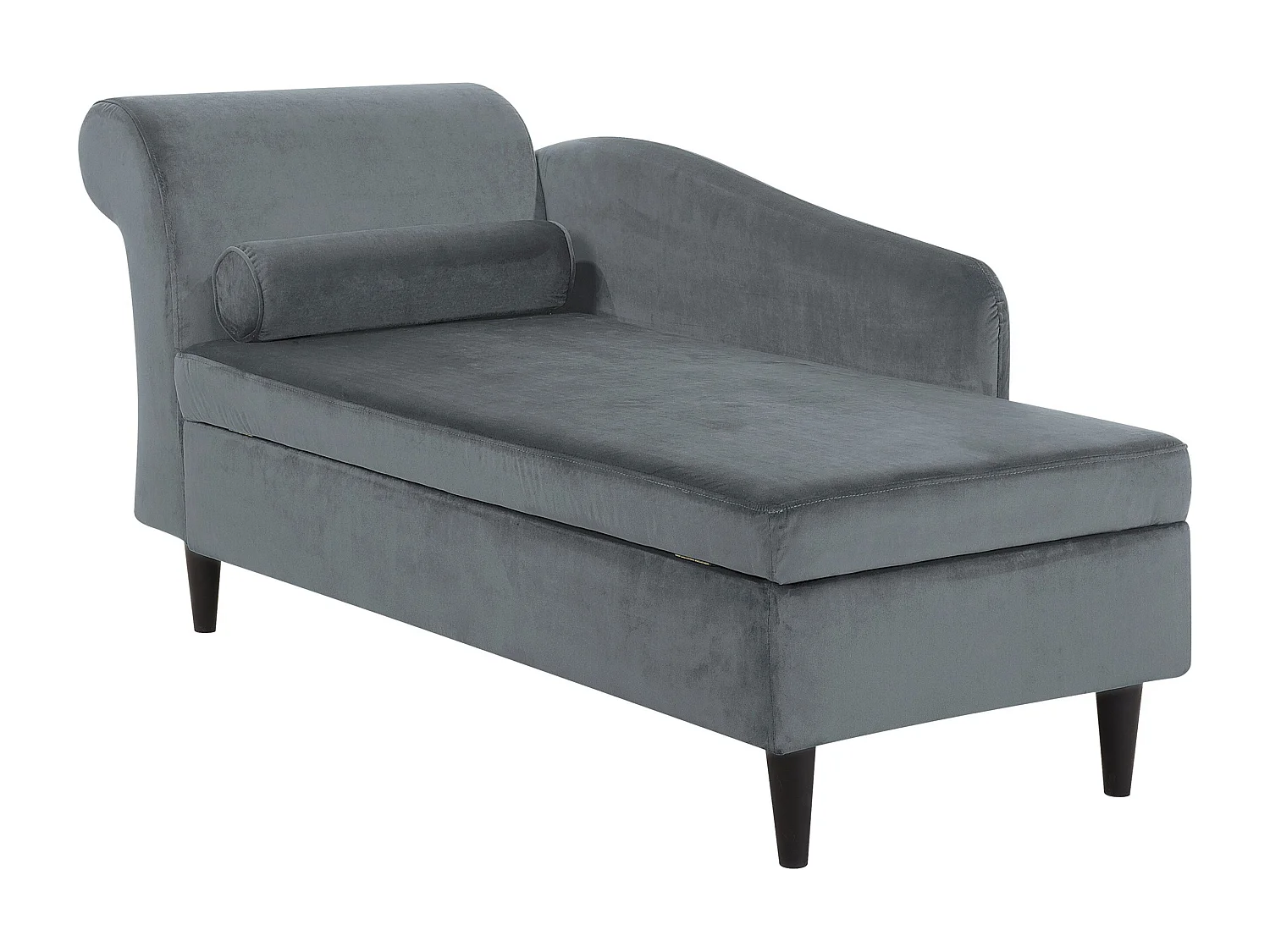 Chaise longue fluweel lichtgrijs linkszijdig LUIRO