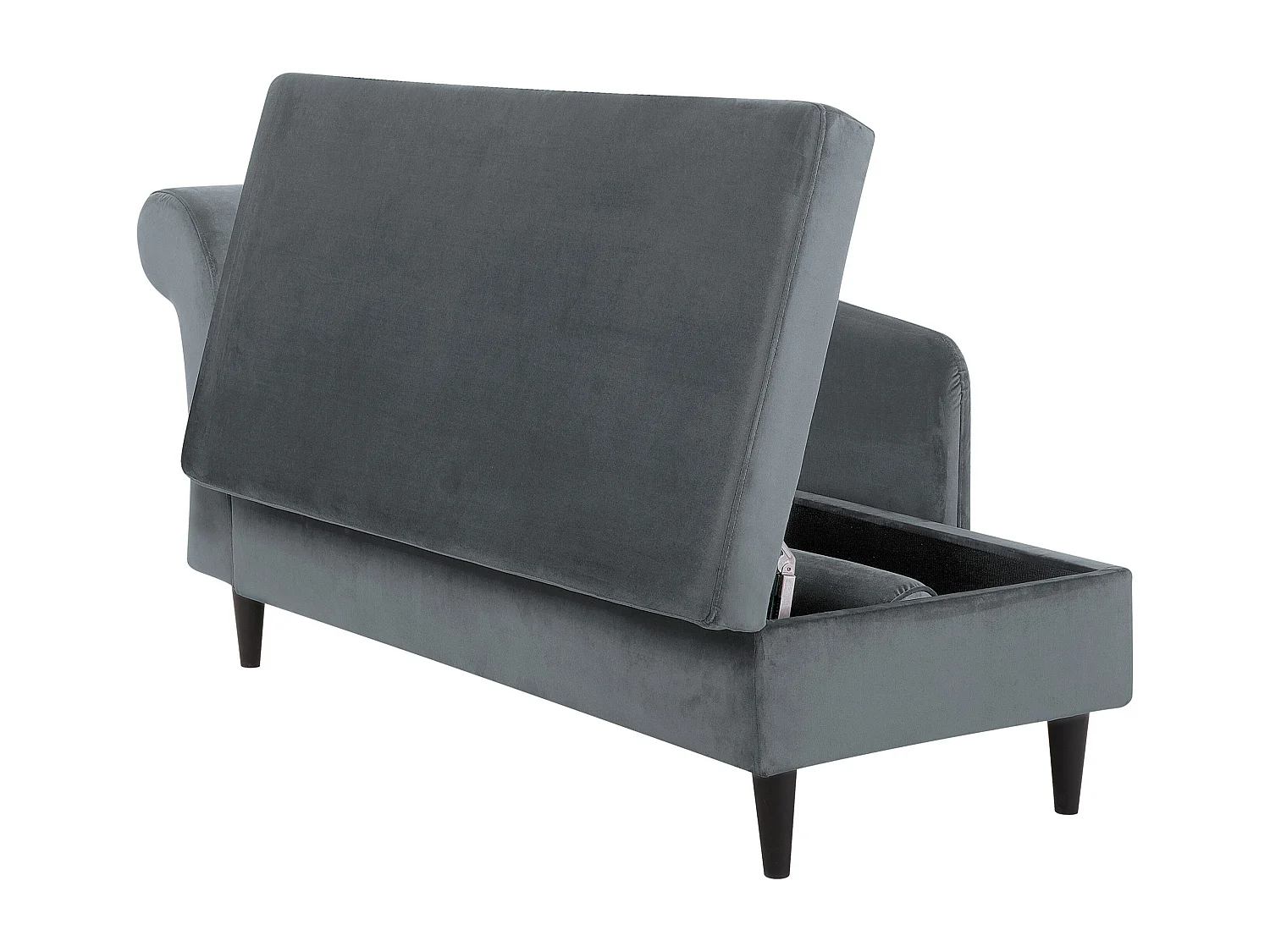 Chaise longue fluweel lichtgrijs linkszijdig LUIRO