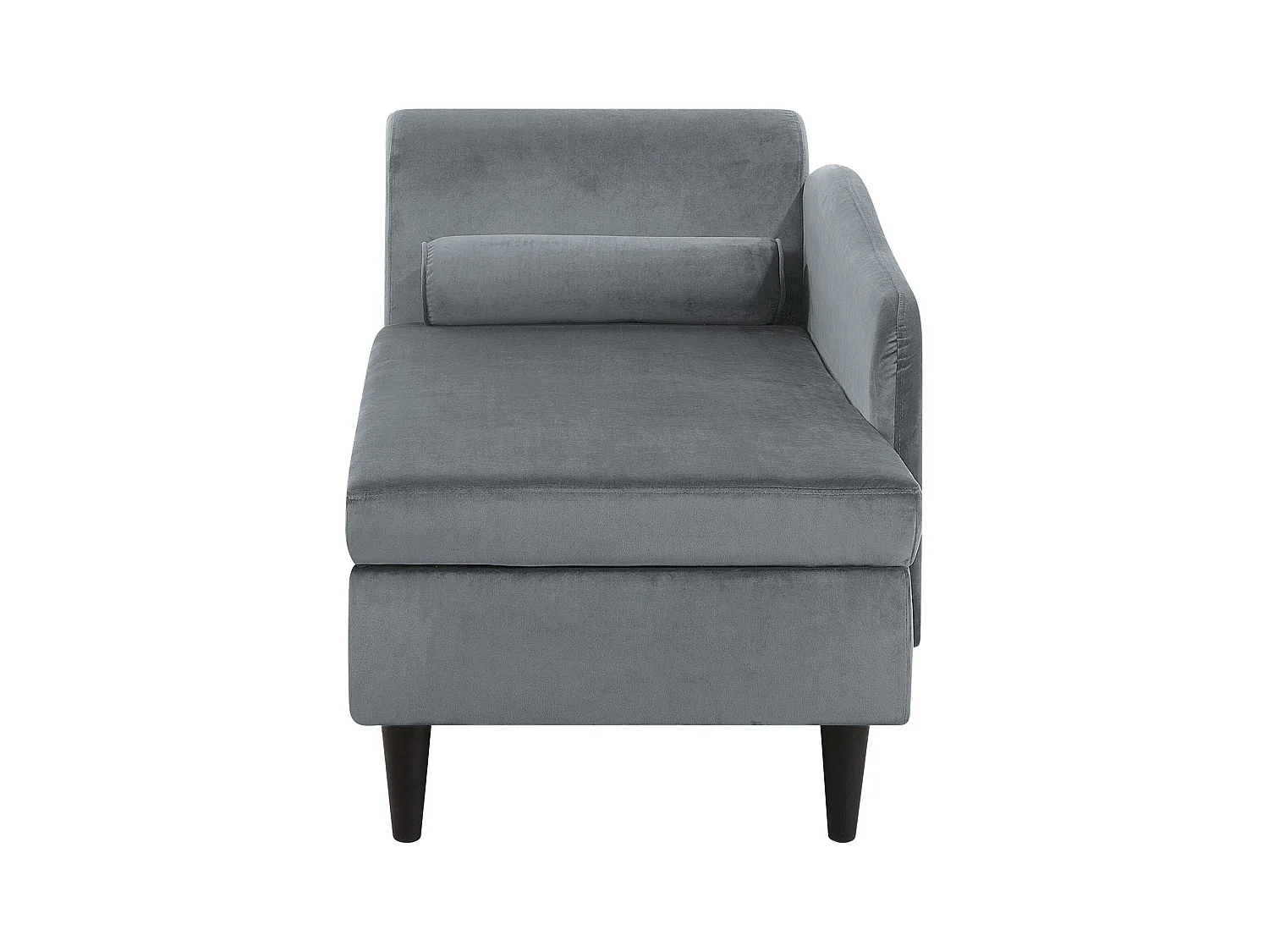Chaise longue côté droite en velours gris clair LUIRO