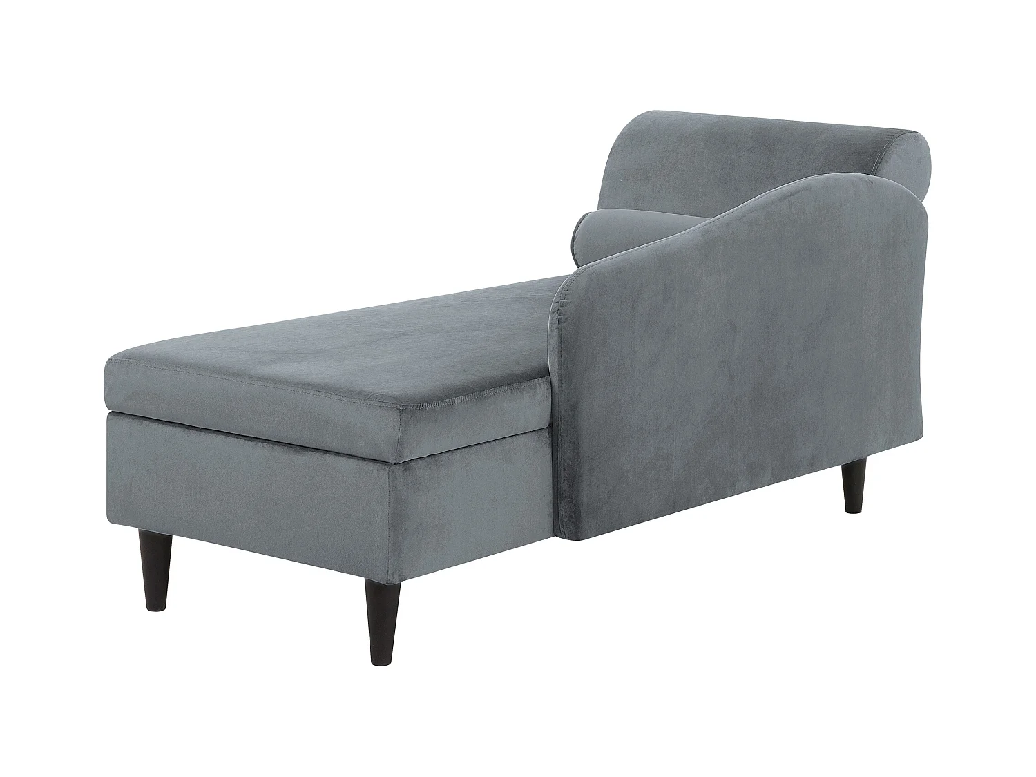 Chaise longue côté droite en velours gris clair LUIRO