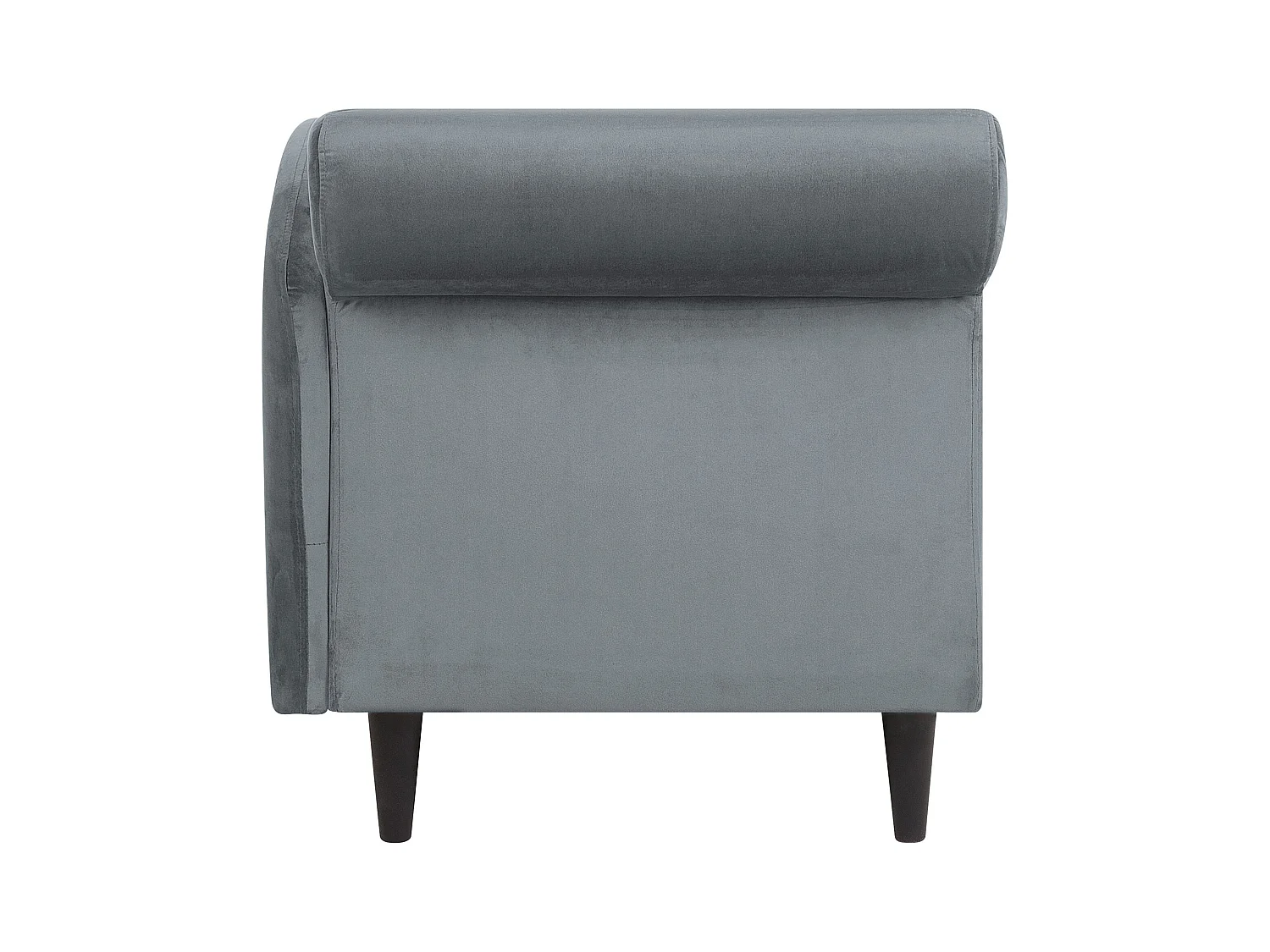 Chaise longue côté droite en velours gris clair LUIRO